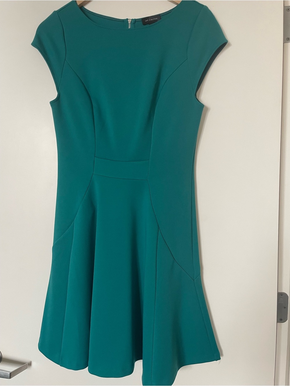 The Limited Teal Fit-and-Flare Cap-Sleeve Dress